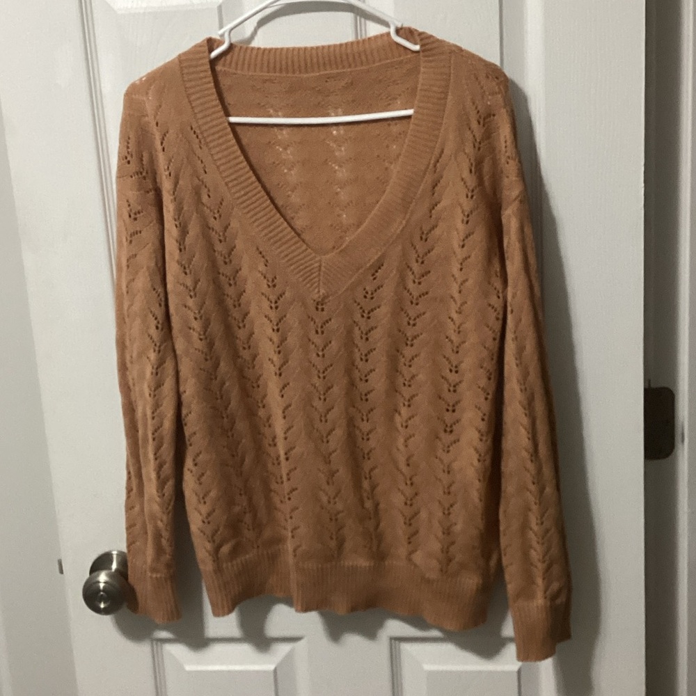 New V-Neck Orange Sweater